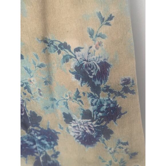 Rare specialty Skirt - blue/cream floral patterned soft corduroy with stretch - Picture 9 of 9